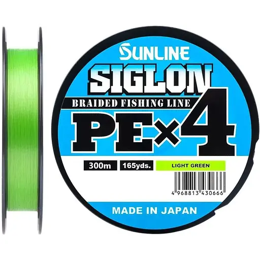Шнур Sunline Siglon PE н4 300 m #2.0/0.242 mm 35lb/15.5 kg Салатовий (1013-1658.09.43)