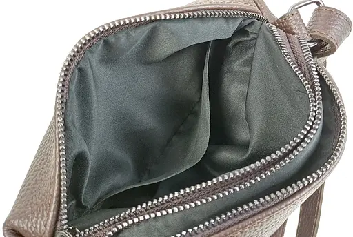 Женская наплечная кожаная сумка Borsacomoda темно-коричневая sum0028722 - фото 8