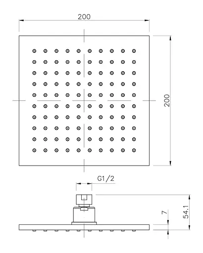 Верхний душ 200 мм Imprese SQ200B, Хром - фото 2
