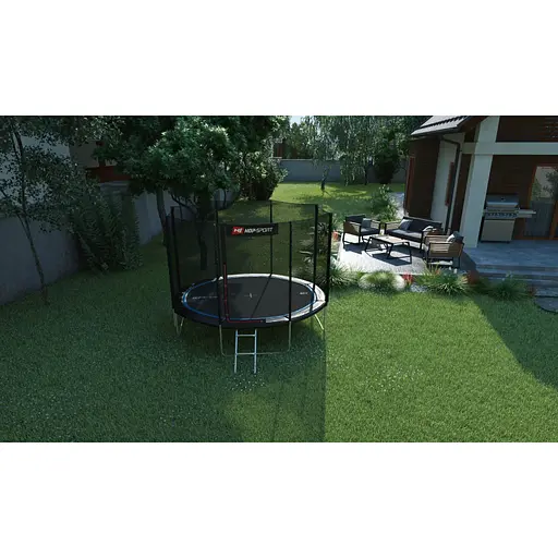 Батут Hop-Sport 12ft (366см) чорно-синій з зовнішньою сіткою - фото 3