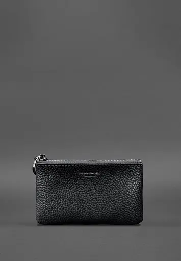 Шкіряна монетниця / міні-косметичка 3.0 чорна флотар - фото 2