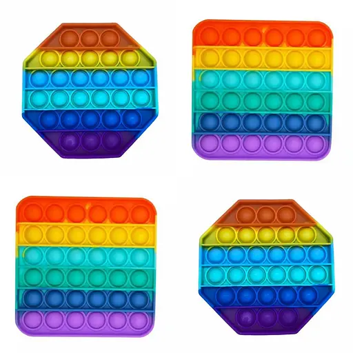 Сенсорна іграшка Pop it круг, квадрат, морозиво різнокольоровий - фото 3