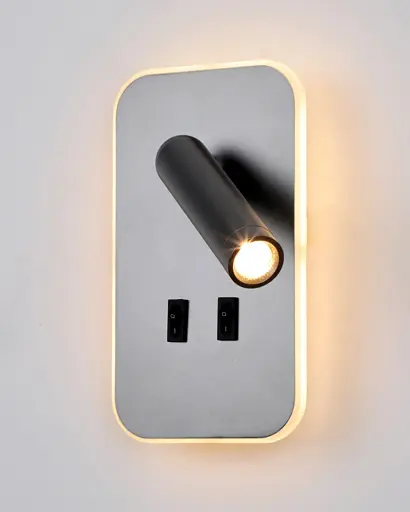 Бра, настенный светильник Italux WL-83957-1-GR Doria LED 2x8W 3000K 559Lm IP20 серый - фото 3