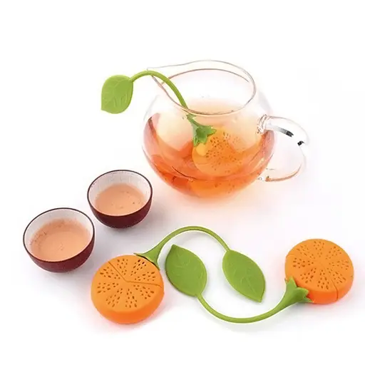 Заварник ситечко для заваривания для чая силиконовый в виде фруктов Апельсин, Kitchen Master Красный 84708 - фото 3