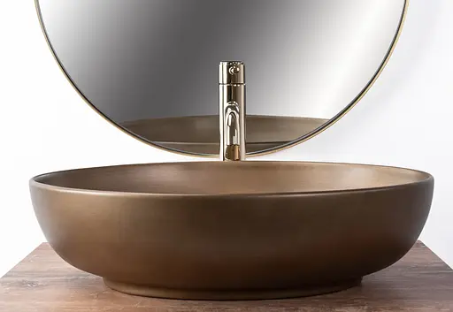 Умивальник Rea Villa накладний Old Gold REA-U9669, Золотий - фото 3