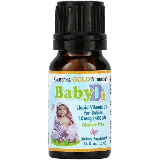 Дитячий вітамін D3 California Gold Nutrition Baby Vitamin D3 Liquid 400 МО 10 мл