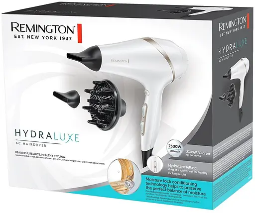 Фен Remington HydraLuxe, 2300 Вт, 3 режима, диффузор, ионизация, холодный обдув, белый - фото 5