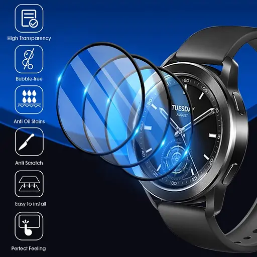 Захисна плівка VSKEY з рамкою для смартгодинника Xiaomi Watch S3 / S1 1 шт. - фото 5