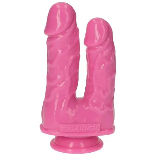 Подвійний фалоімітатор Toyz4lovers Caino e Abele, 15.5 см (рожевий) - фото 1