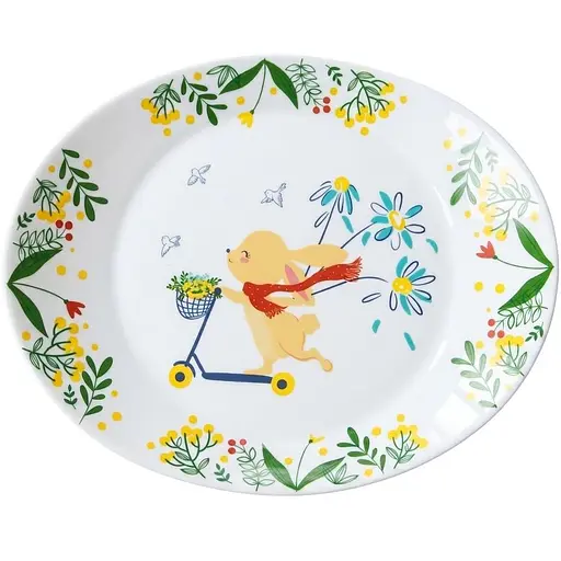 Тарелка Galleryglass Prometeo Зайка на самокате 32 x 26 см (85006022/1) - фото 1