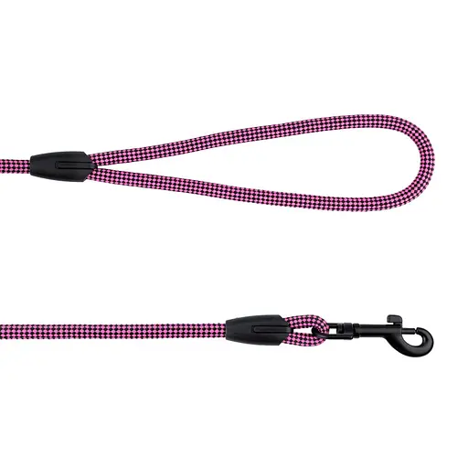 Повідець для собак Barksi Active 183х0.9 см з альпіністського шнура чорно-рожевий - фото 3