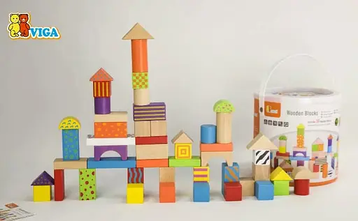 Деревянные кубики Viga Toys 59695 Узорчатые блоки Игровой набор 50 шт 3 см - фото 2