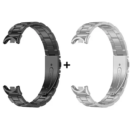 Комплект ремінців Tamister для фітнес-браслета Xiaomi Mi Band 8 та 9 Bead design Black-Silver
