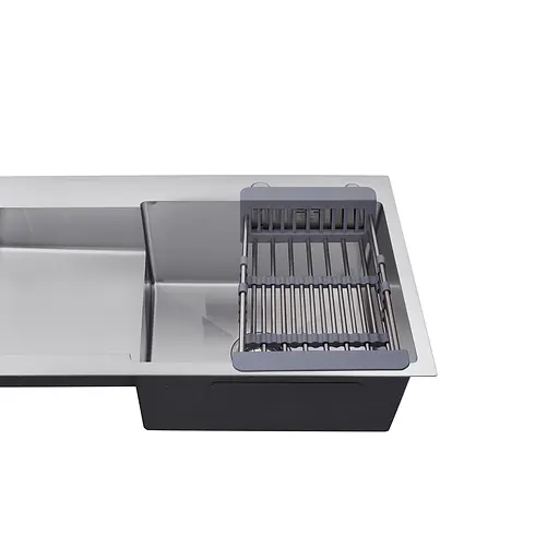 Кухонна мийка Kroner KRP Gebürstet - 7848LHM (3,0/1,0 мм) CV030021, Нержавіюча сталь - фото 6