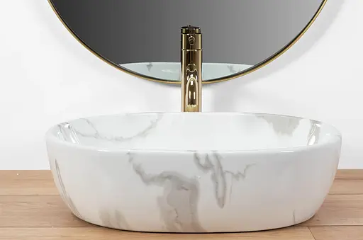 Умивальник Rea Amelia накладний marmo shiny REA-U8001, Мармур - фото 5