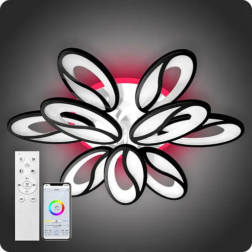 Люстра світлодіодна 517 Light 3color з пультом 240Вт Чорний (02066) - фото 2