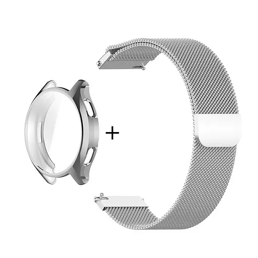 Комплект Tamister для годинника Xiaomi Watch 2 сріблястий (чохол + металевий ремінець 22 мм) - фото 2