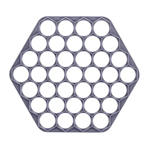 Пластикова пельменниця шестикутна форма для приготування пельменів) Ø23 см Тьмяний сірий, Kitchette Тусклый серый 84452 - фото 1