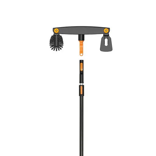 Щітка для очищення жолобів Fiskars OneClick + ручка L, 220–400 см (1080718) - фото 1