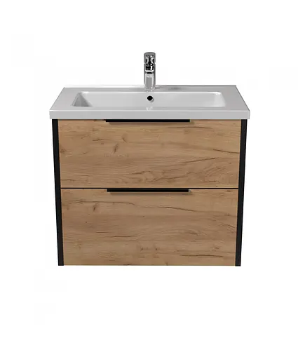 Тумба Мойдодир Line Craft 70 з умивальником Rodeo 70 дуб крафт/Чорний - фото 7