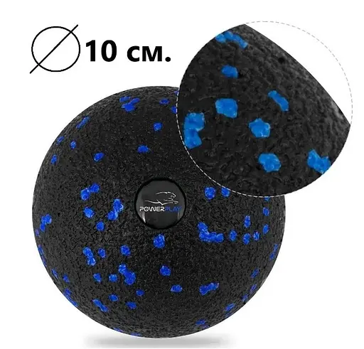 Набір для масажу та йоги PowerPlay PP_4093 EPP (3 м'ячики + валик масажер 15*5,3 см) Blue + гумка 7,5 кг (PP_4093_Blue) - фото 6