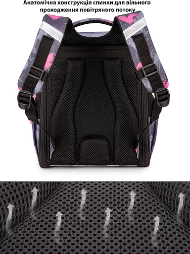 Ортопедический школьный рюкзак (ранец) 6 в 1 для девочки School Standard с Котом 34х26х14 см для младших классов (350-103) - фото 8