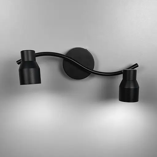 Чорний світильник із 2-ма регульованими плафонами | Арт. 52039/2 BK | Line F - фото 4