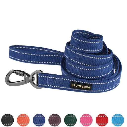 Повідець для собак Barksi Сotton з карабіном на замку 200x2.5 см синій - фото 6