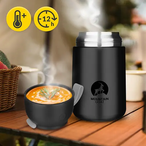 Термос для еды Mountain Goat 0.72 л с ложкой Black (P-5905973406956) - фото 7