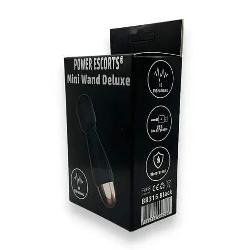 Вібромасажер Power Escorts Mini Wand De Luxe 11.6 см (чорний) - фото 4