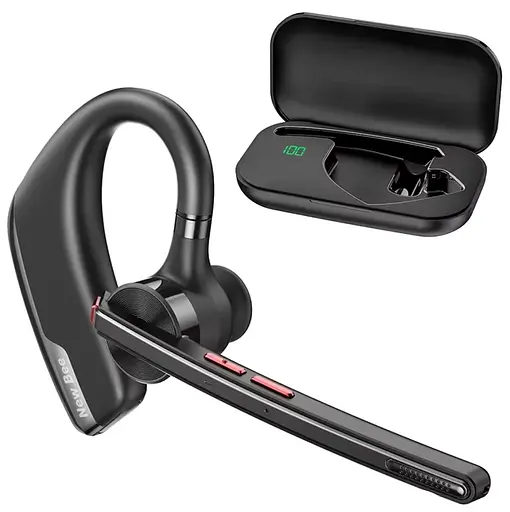 Bluetooth гарнитура New Bee M51 Black с шумоподавлением для работы и общения с двойным микрофоном - фото 2