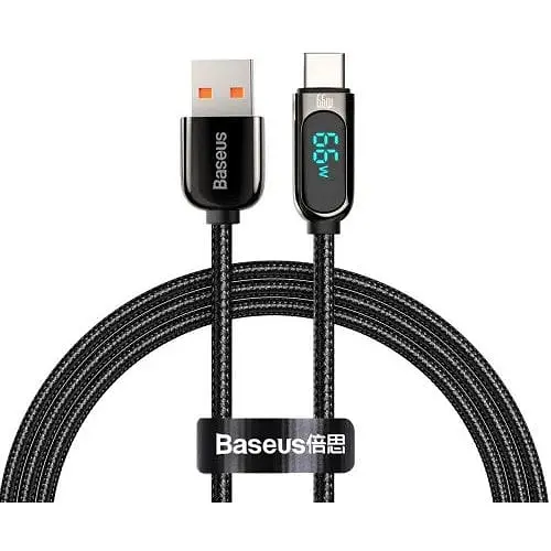 Кабель Baseus Display Fast Charging Data Cable USB to Type-C 66W 1 м Чорний