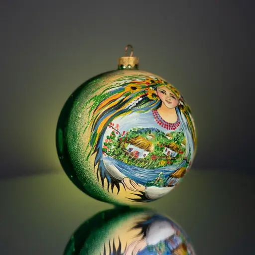 Ялинкова прикраса Різдвяні історії Матір-Земля куля скло (4820001154665) - фото 2