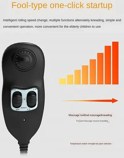 Массажная роликовая подушка для шеи, спины и тела Junsu 96Z Черный - фото 6