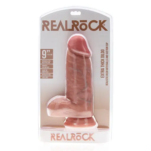 Фалоімітатор RealRock Extra Thick 9”, 23.1 см (тілесний) - фото 8