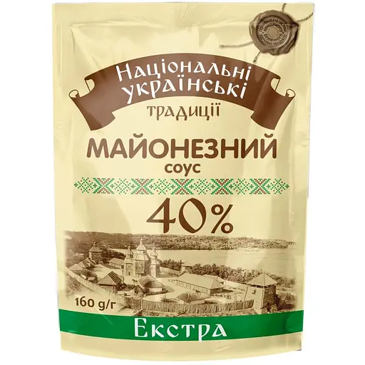 Майонезний соус Національні українські традиції Екстра 40% 160 г