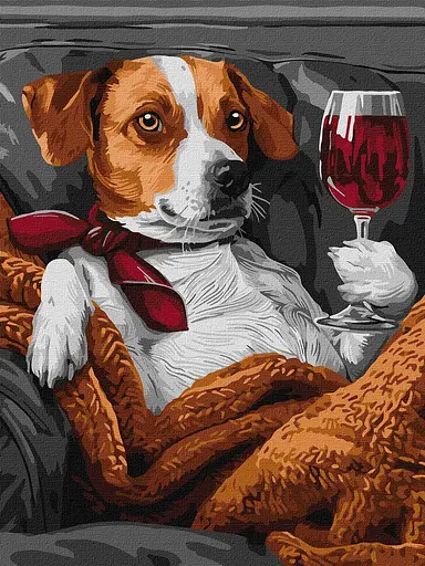 Набір для розпису по номерах Пухнастий дегустатор, 30x40 см, КНО6625