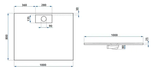 Душовий піддон Rea Bazalt 80x100 long white REA-K3320 Білий - фото 6