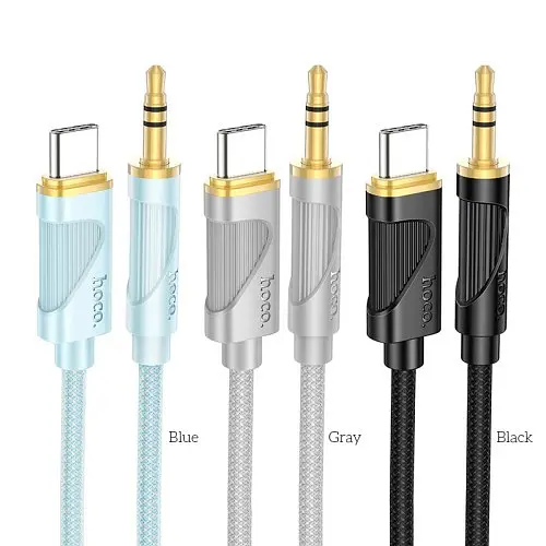 Аудіоадаптер Hoco UPA30 Friend digital audio conversion cable Type-C 1 м сірий - фото 5