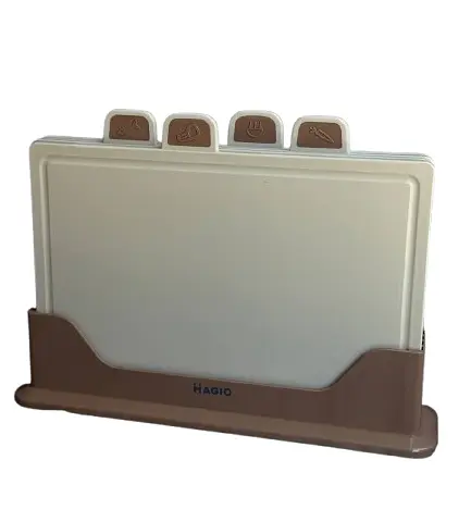 Набір обробних дощок Magio MG-1255B на підставці щільні 5 предметів Бежевий - фото 3