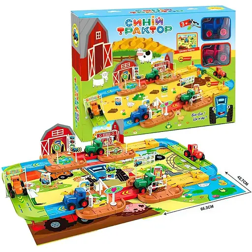 Автотрек Синий трактор 21883 многофункциональный развивающий в коробке