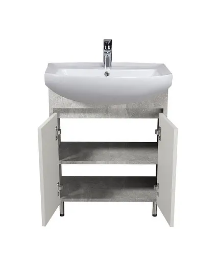 Тумба Мойдодир Nice Loft 60 з умивальником Proxy 60 бетон з білим Білий - фото 4