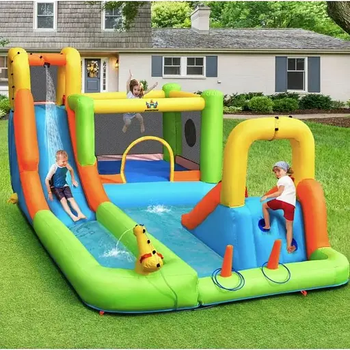 Надувний водний дитячий центр Costway Park Bounce House з гіркою (без вентилятора) - фото 6