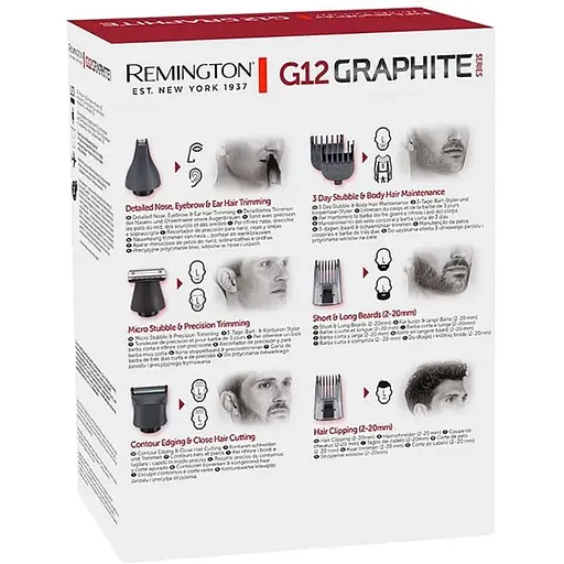 Триммер универсальный - набор по уходу Remington PG2120 G10 Graphite 12-in-1 Multigrooming Kit - фото 9