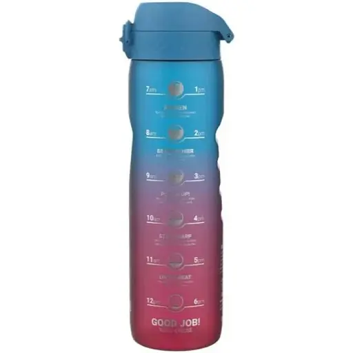 Пляшка для води ION8 1000 мл BPA Free Times To Drink (ЕКО пляшка) Blue &amp; Pink (I8RF1000PBPMOT) - фото 1