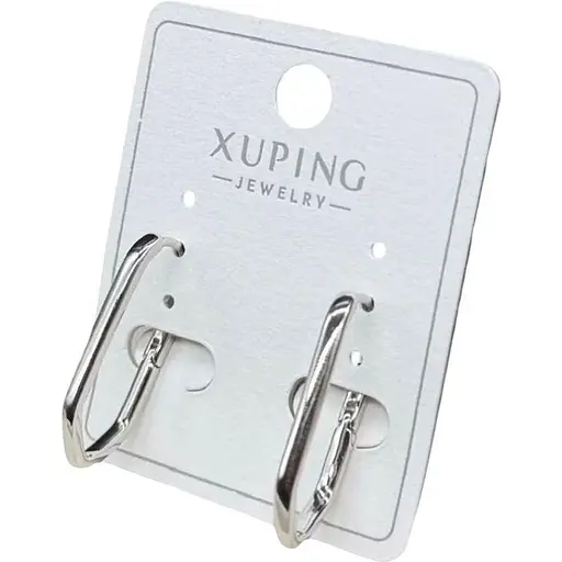 Сережки висячі Xuping Зірки з медичної сталі жіночі бразилерія з камінням довгасті кільця під срібло - фото 1