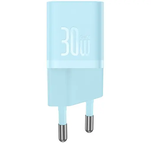 Зарядний адаптер швидкий Baseus GaN 5 FC mini USB-C 30 W (CCGN070603) блакитний - фото 3
