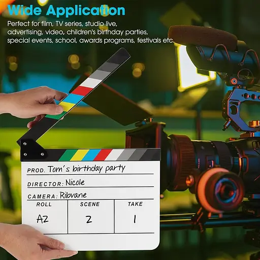 Акрилова дошка для кінорежисерів, фотографії, відео, телебачення, екшн-сцени, дошка з магнітною гумкою, дві персоналізовані ручки - фото 7