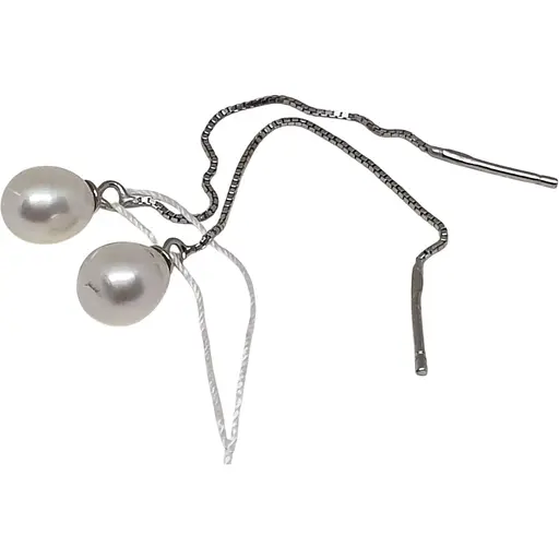 Серебряные серьги-протяжки Silvex 925 с жемчугом. С2Ж/847
