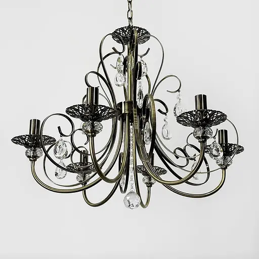 Бронзова люстра-підсвічник на 6 ламп у корпусі Ø 60 см | Арт. 6349/6 | Line F - фото 5